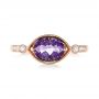 14k Rose Gold East-west Amethyst And Diamond Ring - Top View -  103756 - Thumbnail