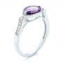  Platinum Platinum East-west Amethyst And Diamond Ring - Three-Quarter View -  103756 - Thumbnail