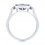 14k White Gold 14k White Gold East-west Amethyst And Diamond Ring - Front View -  103756 - Thumbnail