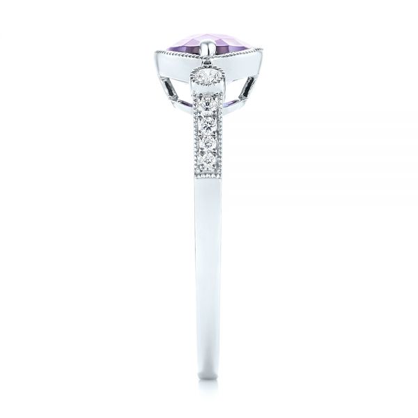  Platinum Platinum East-west Amethyst And Diamond Ring - Side View -  103756