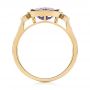 14k Yellow Gold 14k Yellow Gold East-west Amethyst And Diamond Ring - Front View -  103756 - Thumbnail
