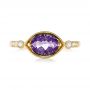 18k Yellow Gold 18k Yellow Gold East-west Amethyst And Diamond Ring - Top View -  103756 - Thumbnail