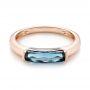 18k Rose Gold 18k Rose Gold East-west London Blue Topaz Fashion Ring - Flat View -  103762 - Thumbnail