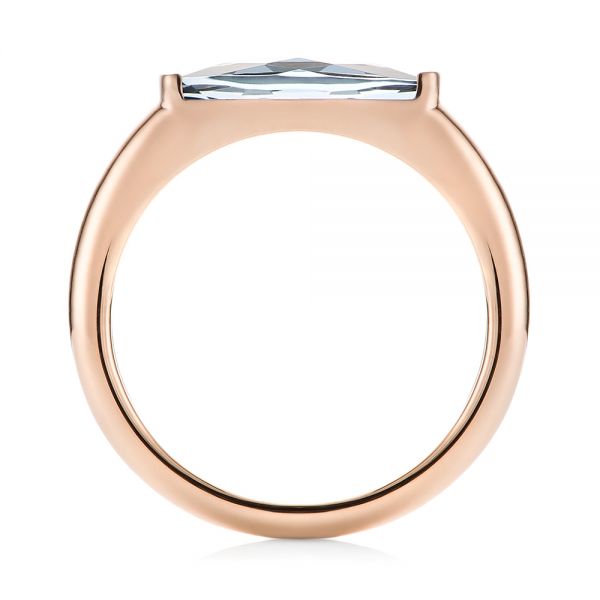 18k Rose Gold 18k Rose Gold East-west London Blue Topaz Fashion Ring - Front View -  103762