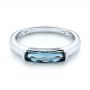 14k White Gold 14k White Gold East-west London Blue Topaz Fashion Ring - Flat View -  103762 - Thumbnail