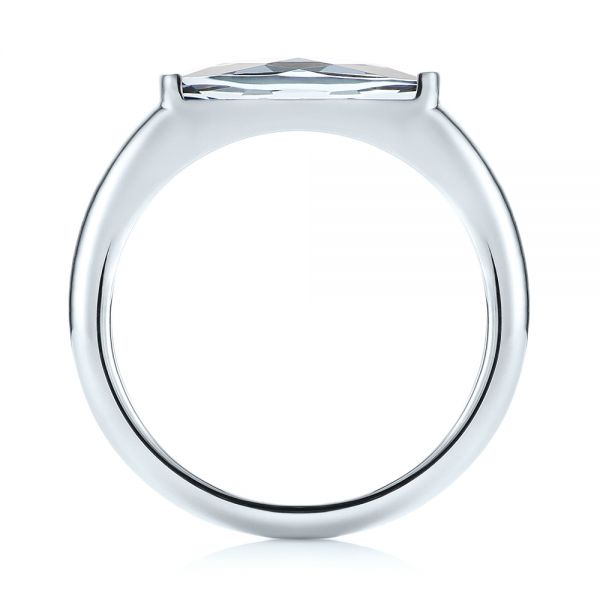 Platinum Platinum East-west London Blue Topaz Fashion Ring - Front View - 103762