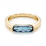 18k Yellow Gold 18k Yellow Gold East-west London Blue Topaz Fashion Ring - Flat View -  103762 - Thumbnail