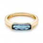 18k Yellow Gold 18k Yellow Gold East-west London Blue Topaz Fashion Ring - Flat View -  103762 - Thumbnail