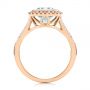 18k Rose Gold 18k Rose Gold Emerald Cut Aquamarine And Diamond Halo Ring - Front View -  105445 - Thumbnail