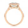 14k Rose Gold 14k Rose Gold Emerald Cut Aquamarine And Diamond Halo Ring - Front View -  105445 - Thumbnail