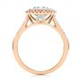 14k Rose Gold 14k Rose Gold Emerald Cut Aquamarine And Diamond Halo Ring - Front View -  105445 - Thumbnail