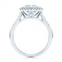  Platinum Platinum Emerald Cut Aquamarine And Diamond Halo Ring - Front View -  105445 - Thumbnail