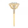 14k Yellow Gold 14k Yellow Gold Emerald Cut Aquamarine And Diamond Halo Ring - Side View -  105445 - Thumbnail