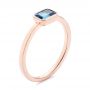 18k Rose Gold Emerald Cut London Blue Topaz Fashion Ring