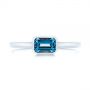  Platinum Platinum Emerald Cut London Blue Topaz Fashion Ring - Top View -  105407 - Thumbnail