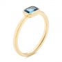 18k Yellow Gold 18k Yellow Gold Emerald Cut London Blue Topaz Fashion Ring - Three-Quarter View -  105407 - Thumbnail