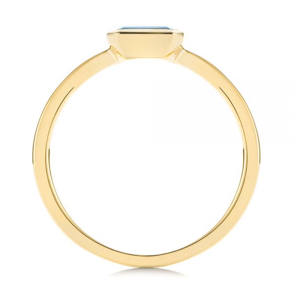14k Yellow Gold 14k Yellow Gold Emerald Cut London Blue Topaz Fashion Ring - Front View - 105407