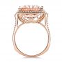 18k Rose Gold 18k Rose Gold Emerald Cut Morganite And Diamond Halo Ring - Front View -  100799 - Thumbnail