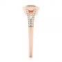 14k Rose Gold Emerald Cut Morganite And Diamond Ring - Side View -  105021 - Thumbnail