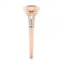 14k Rose Gold Emerald Cut Morganite And Diamond Ring - Side View -  105021 - Thumbnail