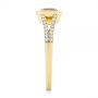 18k Yellow Gold 18k Yellow Gold Emerald Cut Morganite And Diamond Ring - Side View -  105021 - Thumbnail