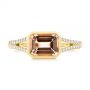 14k Yellow Gold 14k Yellow Gold Emerald Cut Morganite And Diamond Ring - Top View -  105021 - Thumbnail
