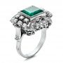 Emerald And Diamond Ring - Three-Quarter View -  100737 - Thumbnail