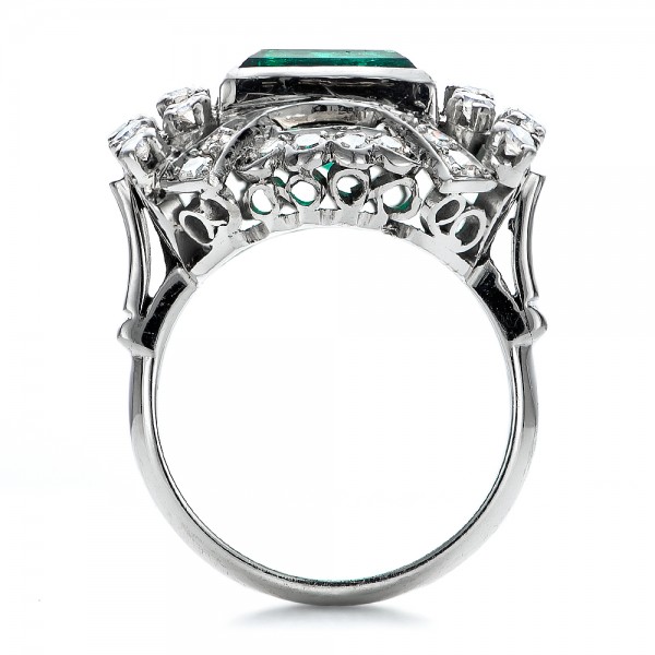 Emerald And Diamond Ring - Front View -  100737