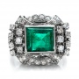 Emerald And Diamond Ring - Top View -  100737 - Thumbnail