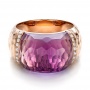 Fancy Cut Amethyst And Diamond Ring - Flat View -  100457 - Thumbnail