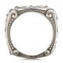 18k White Gold Fleur De Lis Hand-carved Blue Sapphire Men's Ring - Front View -  101509 - Thumbnail