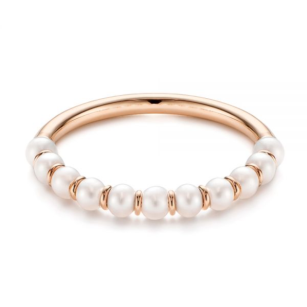 14k Rose Gold 14k Rose Gold Freshwater Cultured Pearl Ring - Flat View - 106146