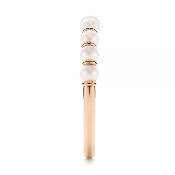 18k Rose Gold 18k Rose Gold Freshwater Cultured Pearl Ring - Side View -  106146