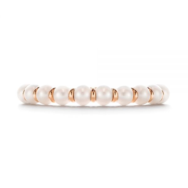 14k Rose Gold 14k Rose Gold Freshwater Cultured Pearl Ring - Top View - 106146