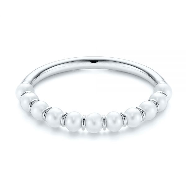14k White Gold 14k White Gold Freshwater Cultured Pearl Ring - Flat View - 106146