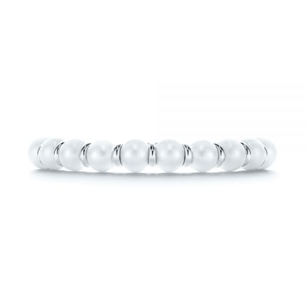 14k White Gold 14k White Gold Freshwater Cultured Pearl Ring - Top View - 106146