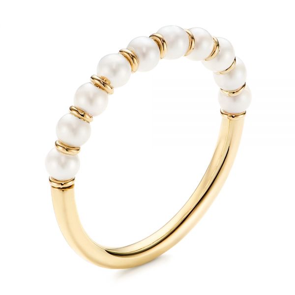 18k Yellow Gold 18k Yellow Gold Freshwater Cultured Pearl Ring - Three-Quarter View -  106146