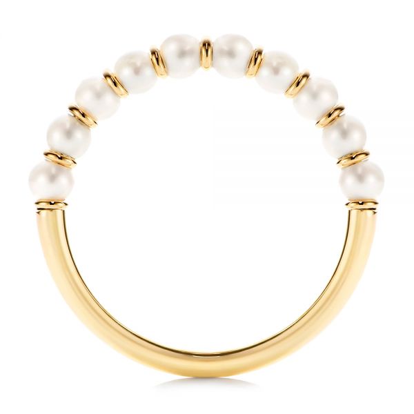 14k Yellow Gold Freshwater Cultured Pearl Ring - Front View -  106146