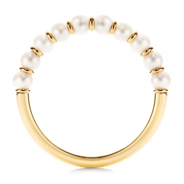 14k Yellow Gold Freshwater Cultured Pearl Ring - Front View - 106146