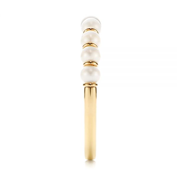 14k Yellow Gold Freshwater Cultured Pearl Ring - Side View -  106146