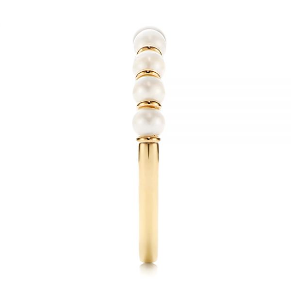 14k Yellow Gold Freshwater Cultured Pearl Ring - Side View - 106146