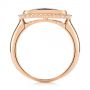 14k Rose Gold Garnet And Diamond Halo Fashion Ring - Front View -  104579 - Thumbnail