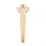 14k Rose Gold Garnet And Diamond Halo Fashion Ring - Side View -  104579 - Thumbnail