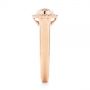 14k Rose Gold Garnet And Diamond Halo Fashion Ring - Side View -  104579 - Thumbnail