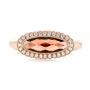 14k Rose Gold Garnet And Diamond Halo Fashion Ring - Top View -  104579 - Thumbnail
