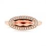 18k Rose Gold 18k Rose Gold Garnet And Diamond Halo Fashion Ring - Top View -  104579 - Thumbnail