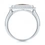 14k White Gold 14k White Gold Garnet And Diamond Halo Fashion Ring - Front View -  104579 - Thumbnail