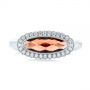 18k White Gold 18k White Gold Garnet And Diamond Halo Fashion Ring - Top View -  104579 - Thumbnail