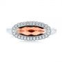 18k White Gold 18k White Gold Garnet And Diamond Halo Fashion Ring - Top View -  104579 - Thumbnail