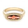 14k Yellow Gold 14k Yellow Gold Garnet And Diamond Halo Fashion Ring - Flat View -  104579 - Thumbnail